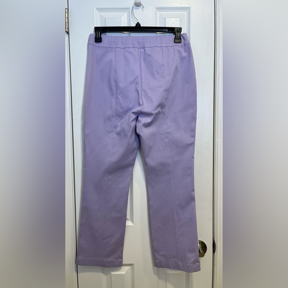 Hill House The Claire Pants Lavender Mid Rise Stretch Cotton Ankle Size Large - Picture 3 of 6